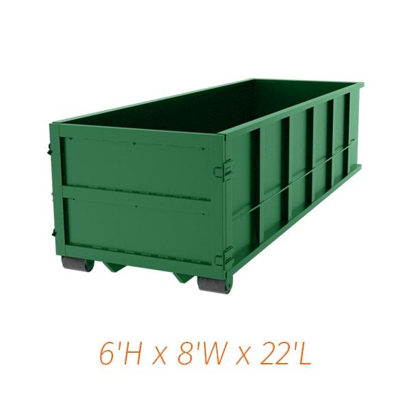 we may charge a delivery fee for our 30-yard dumpsters depending on location and availability